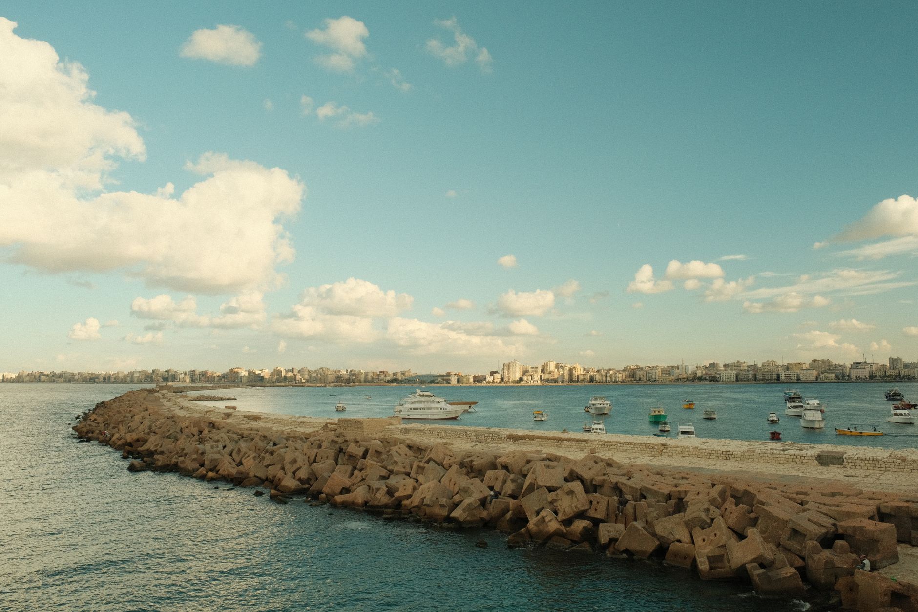 Container ship and cranes at Alexandria port, Egypt's main maritime gateway for imported food