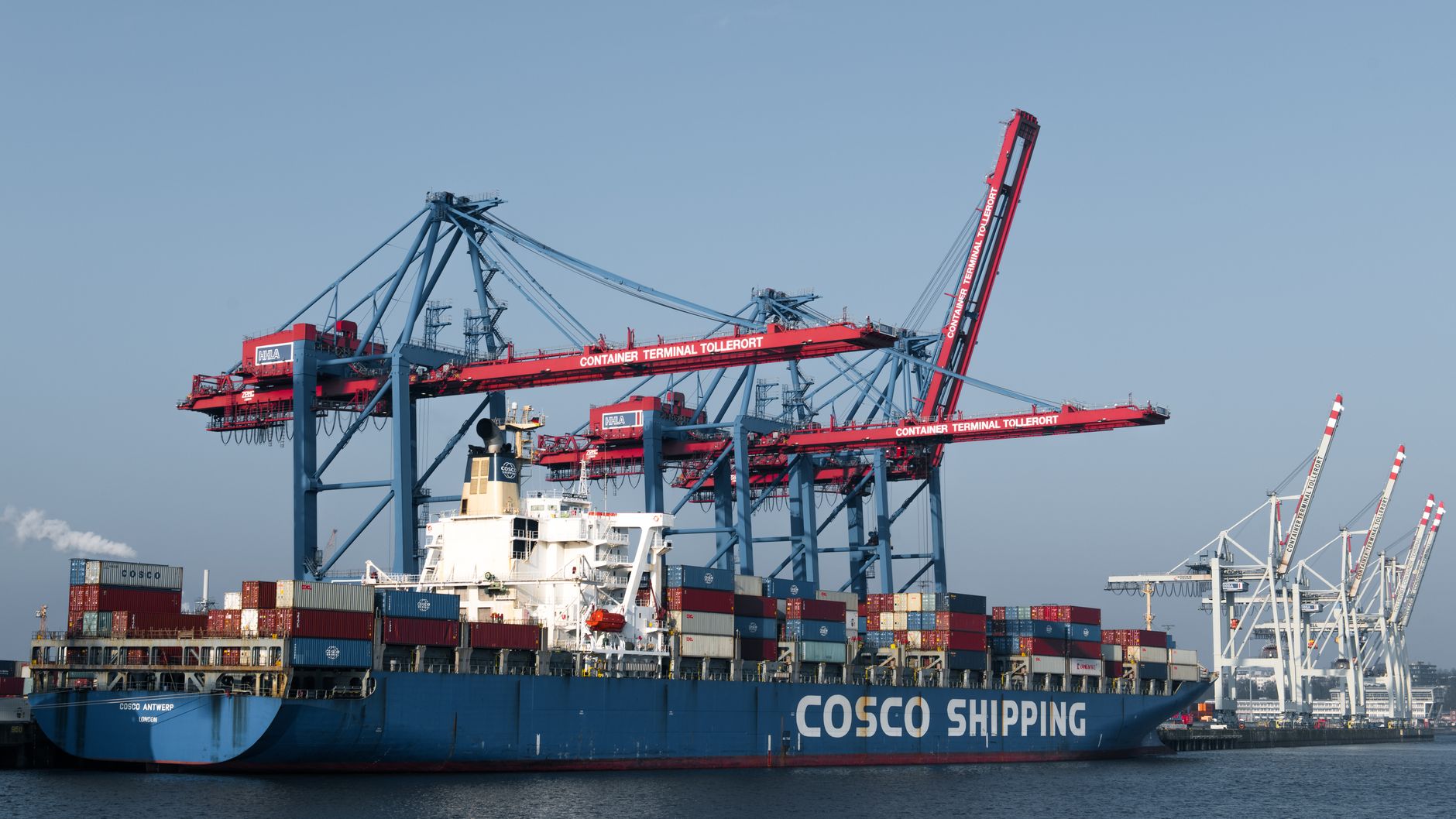 Container terminal at the Port of Yokohama in Japan where imported frozen meat arrives