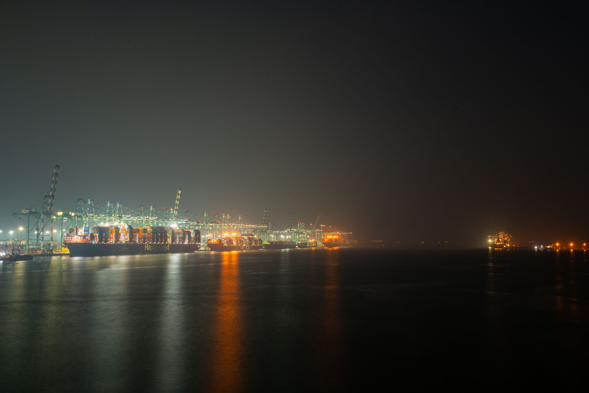 Container port in Singapore handling frozen meat imports