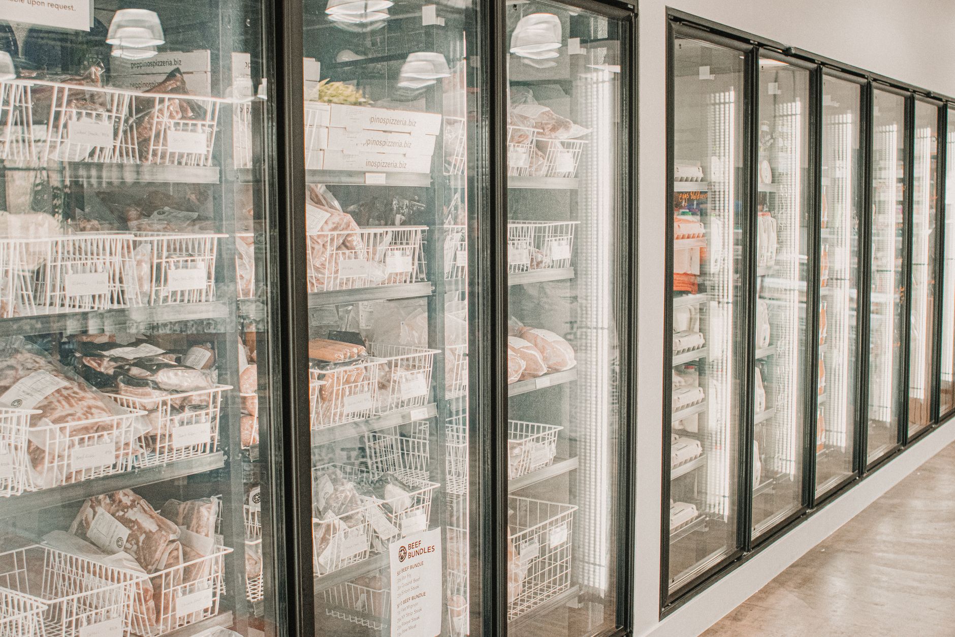 Frozen meat supplied to a supermarket distribution center